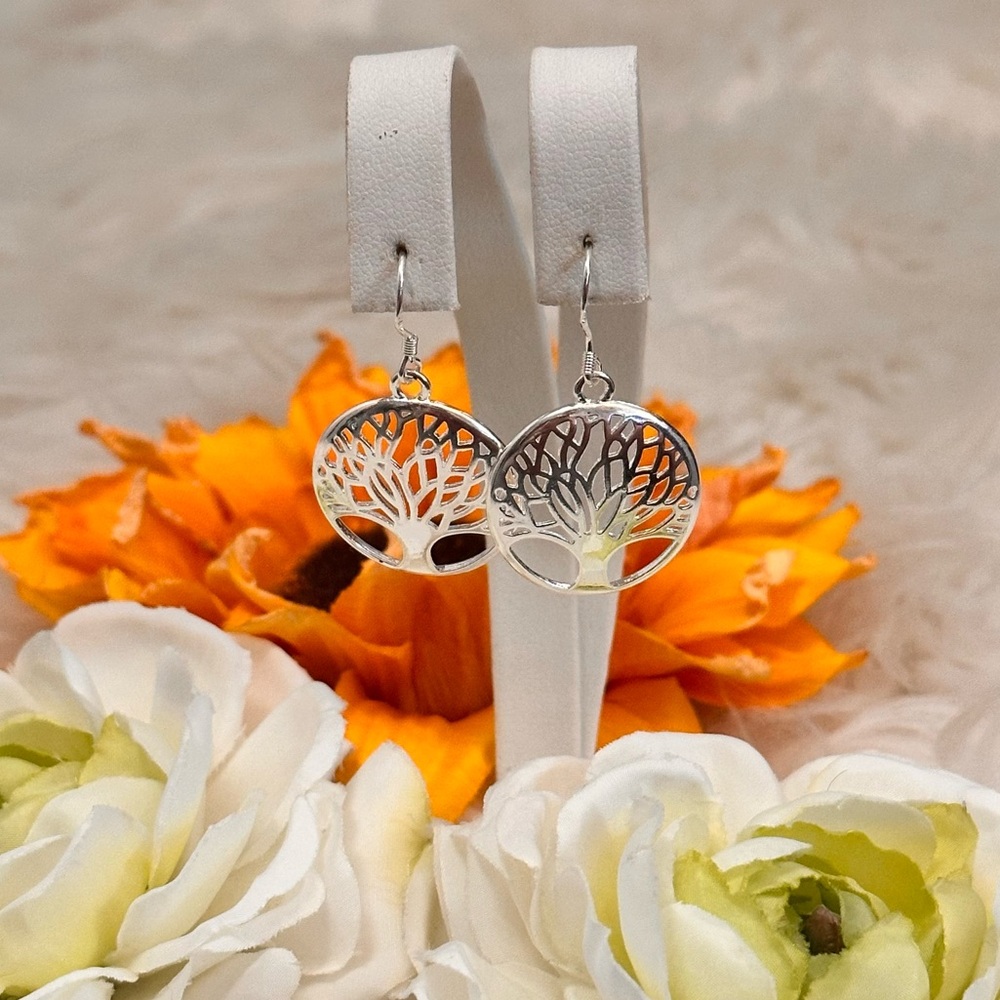 Tree of Life Silver Dangle Earrings NEW!